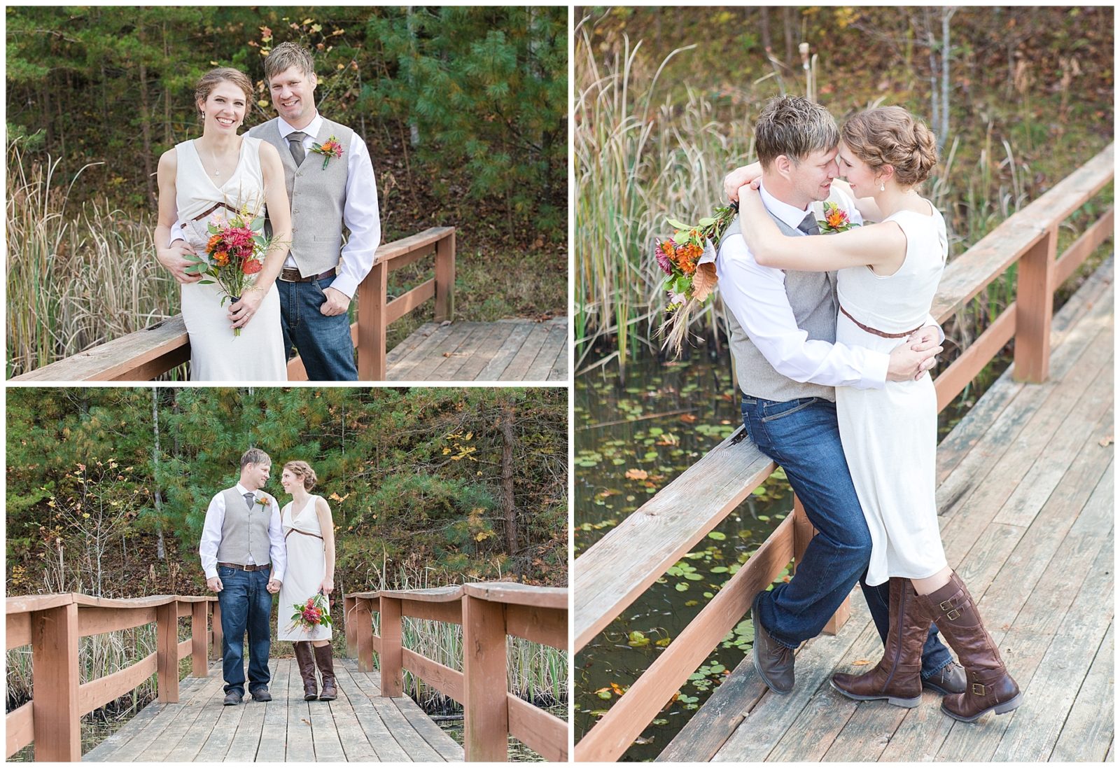 Fall wedding in the Red River Gorge at the Cliffview Resort in Campton, Kentucky. The fall colors during their outdoor ceremony were absolutely spectacular. Photo by: Kevin and Anna Photography www.kevinandannaweddings.com