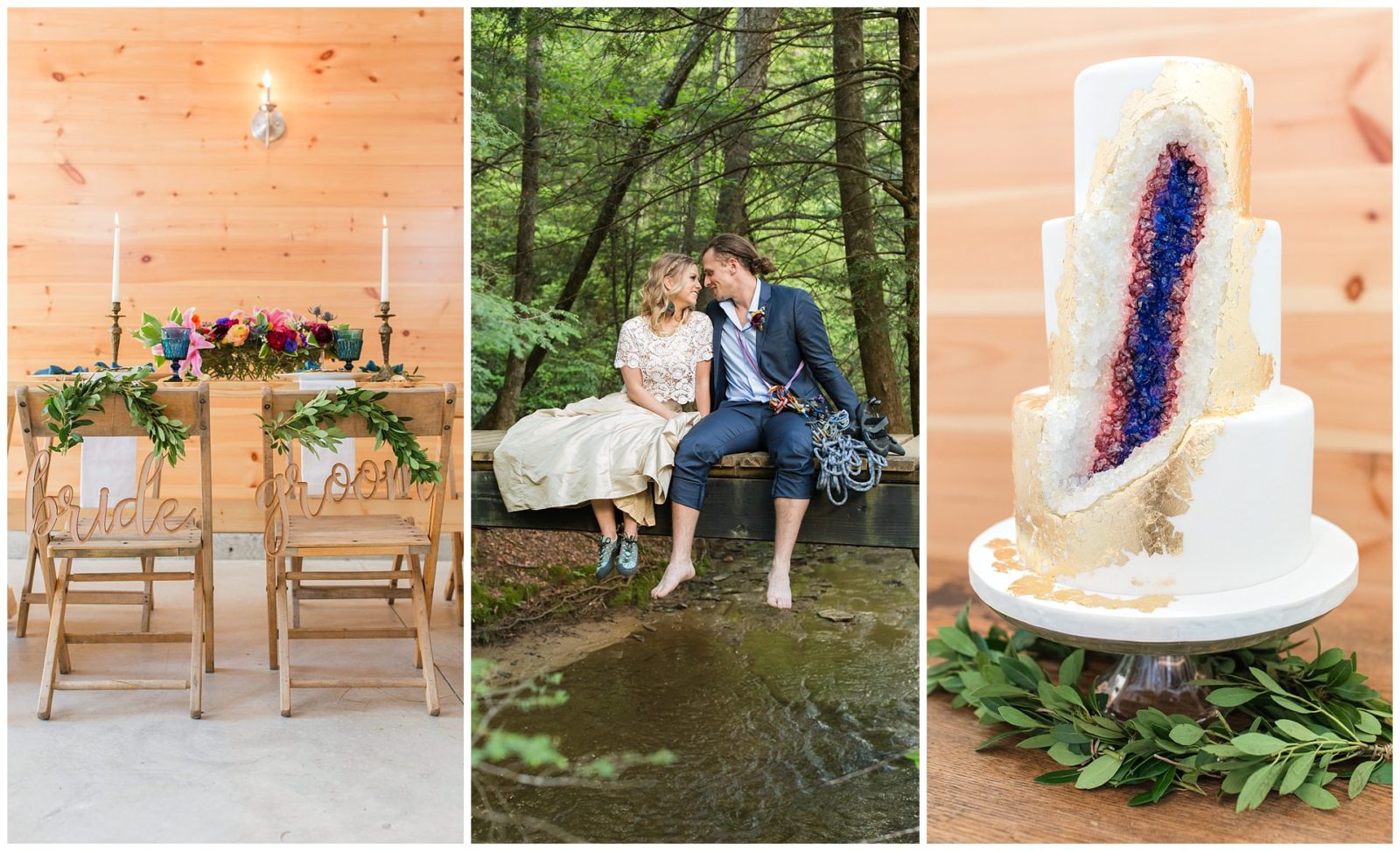 Adventure wedding styled shoot at Events at Hemlock Springs in the Red River Gorge in Kentucky