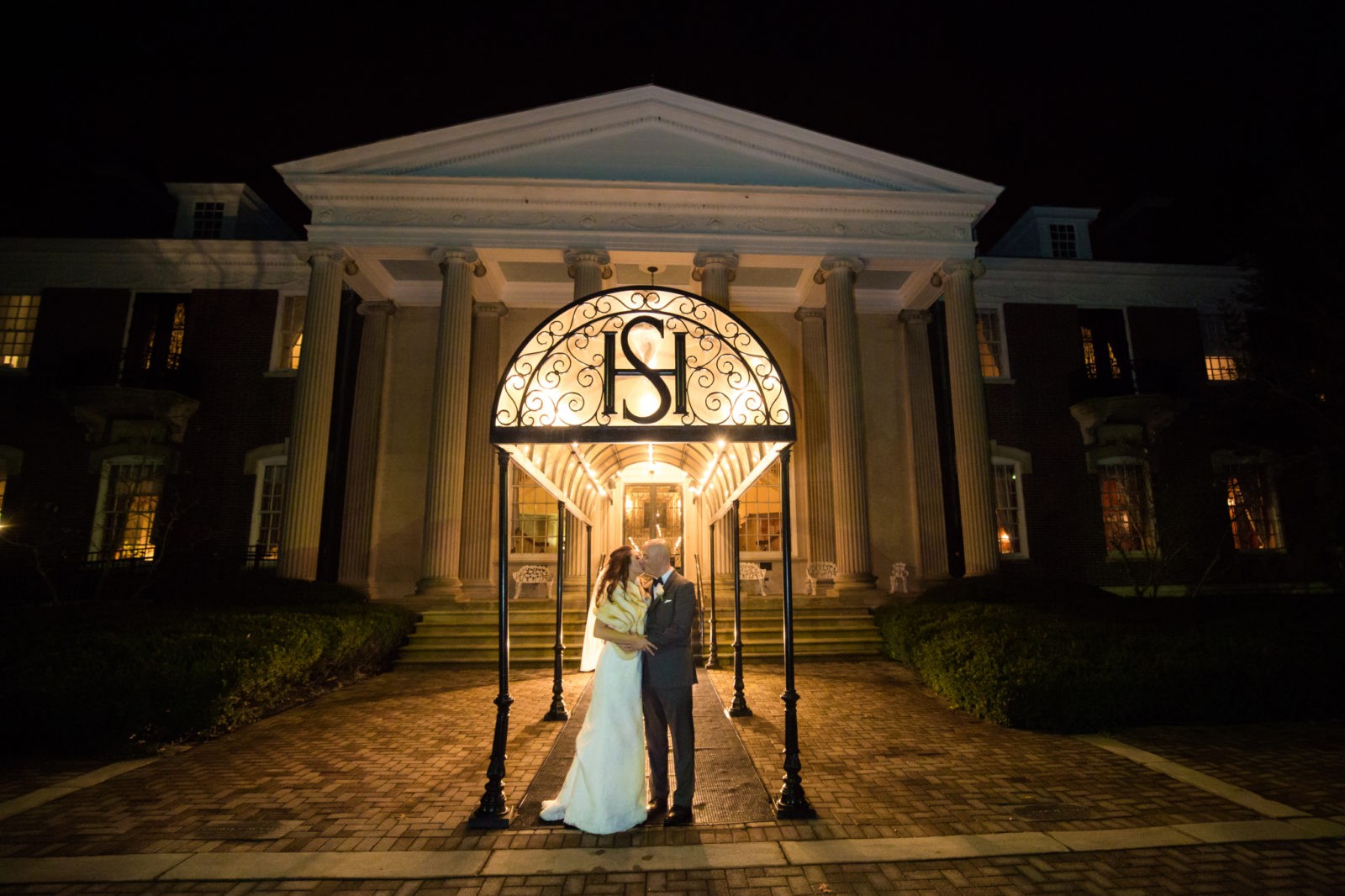 Winter wedding at the Club at UK's Spindletop Hall in Lexington, Kentucky. Photo by Kevin and Anna Photography
