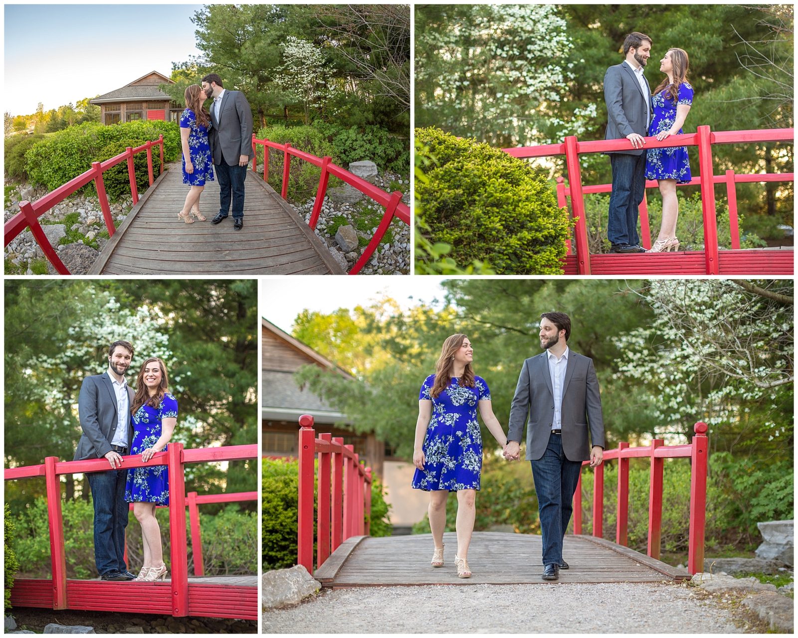 Beautiful Japanese garden engagement session at the Yuko-En on the Elkorn in Georgetown, Kentucky. Photos by: Kevin and Anna Photography.