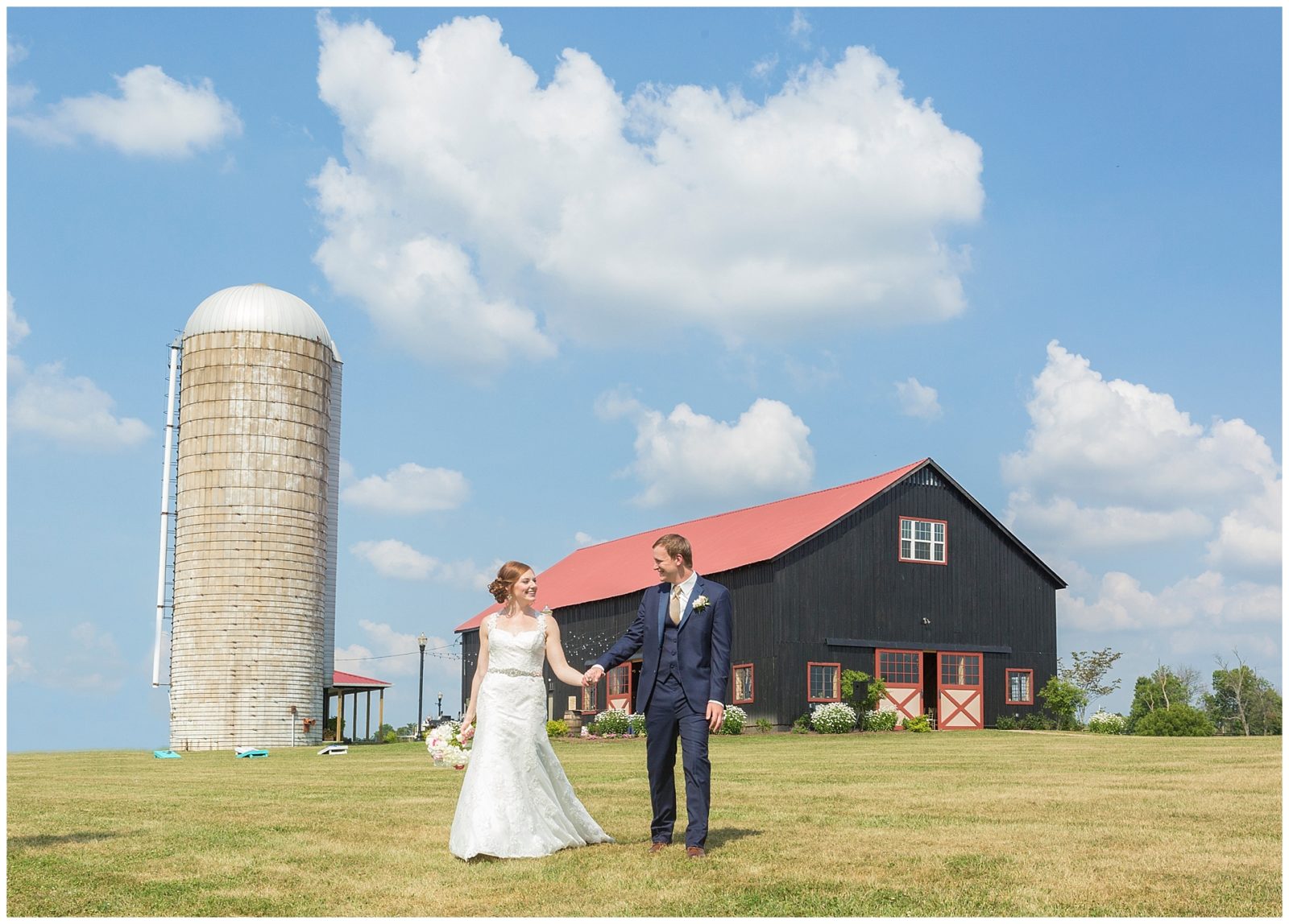Outdoor summer wedding at the beautiful and rustic Event Barn at Evans Orchard in Georgetown, Kentucky. Wedding Photography by: Kevin and Anna Photography www.kevinandannaweddings.com