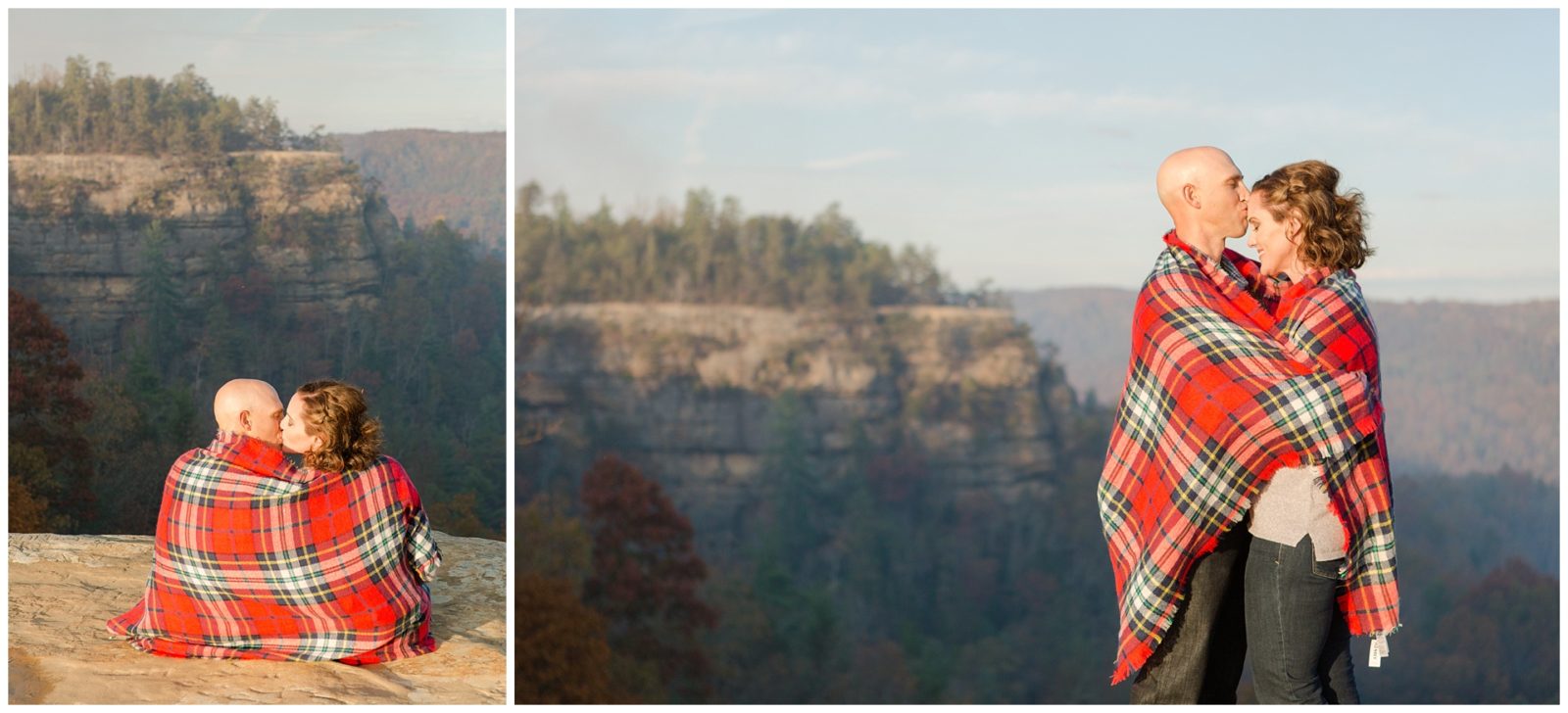 Fall Red River Gorge engagement session at Natural Bridge State Park in Slade, Kentucky. Featuring hiking trails, rock formations, overlooks, and an arch. Photo by: Kevin and Anna Photography www.kevinandannaweddings.com