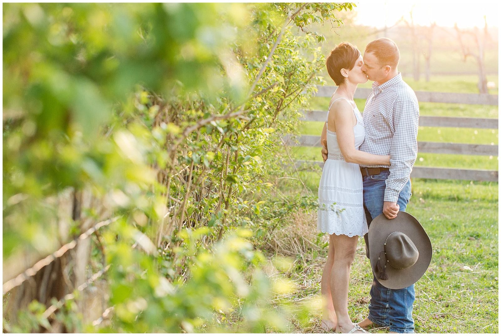 spring engagement session on a horse farm in Lexington, KY
