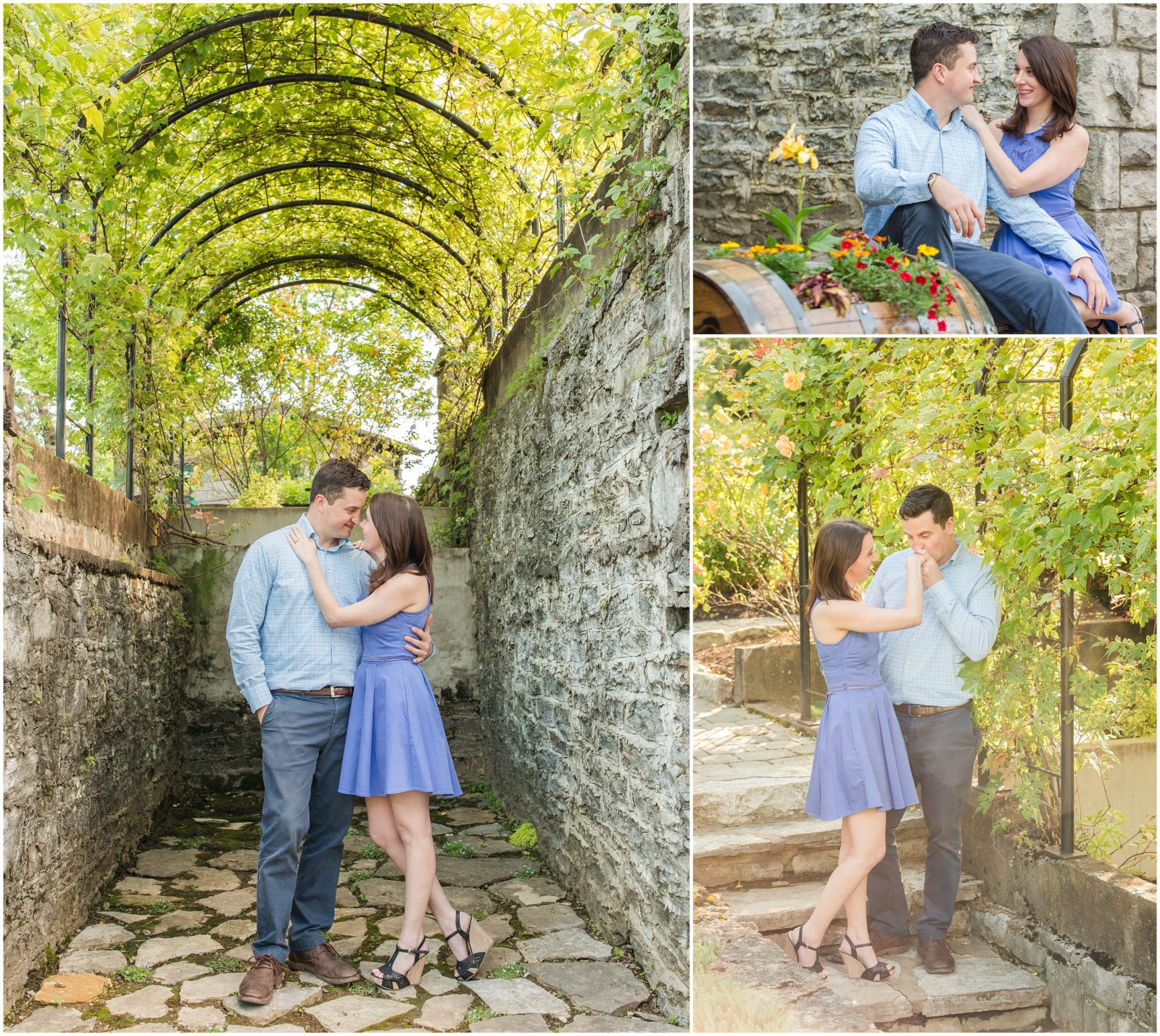 Engagement Session in the garden at Buffalo Trace Distillery