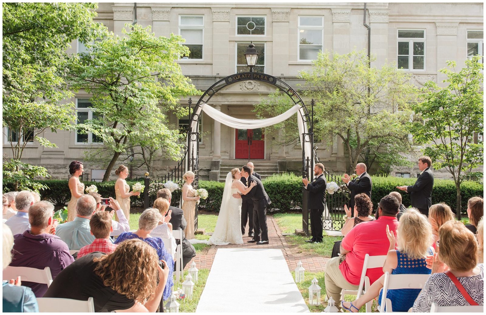 Wedding ceremony photos at Gratz Park in Lexington, Kentucky.