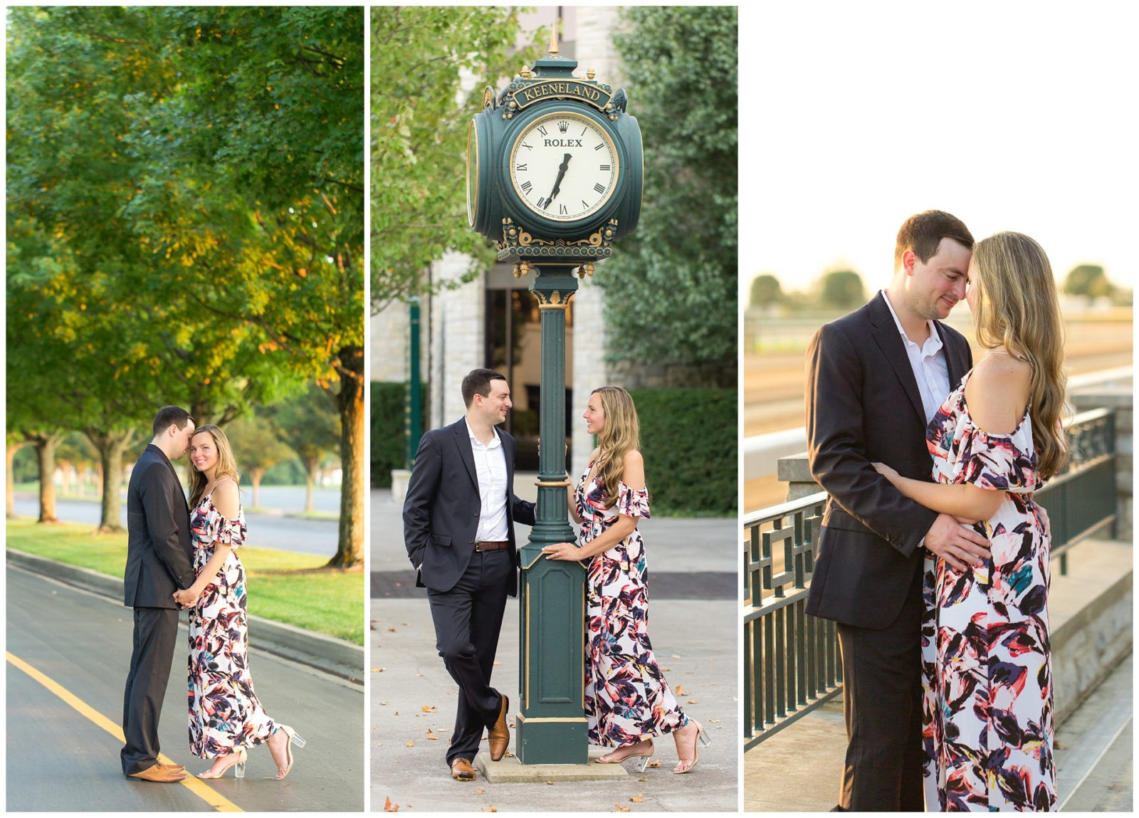 Engagement session at Keeneland Racecourse in Lexington, Kentucky.
