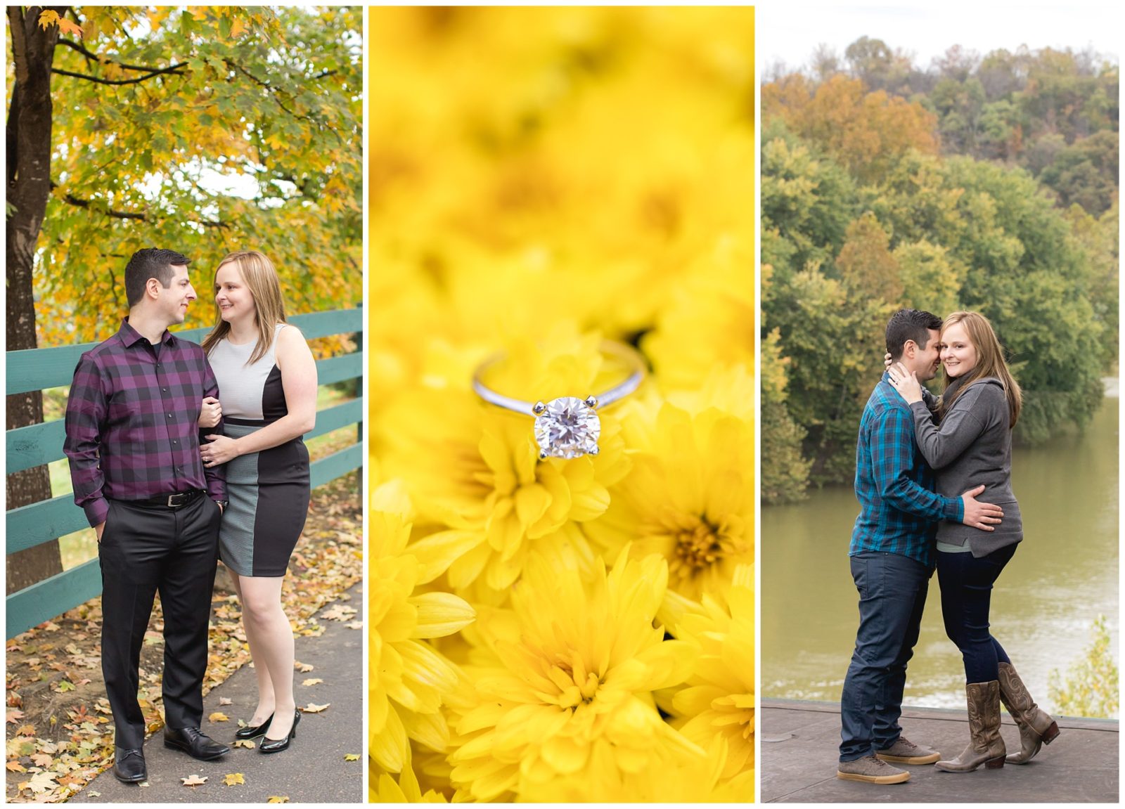 Fall engagement session at Buffalo Trace Distillery in Frankfort, Kentucky.