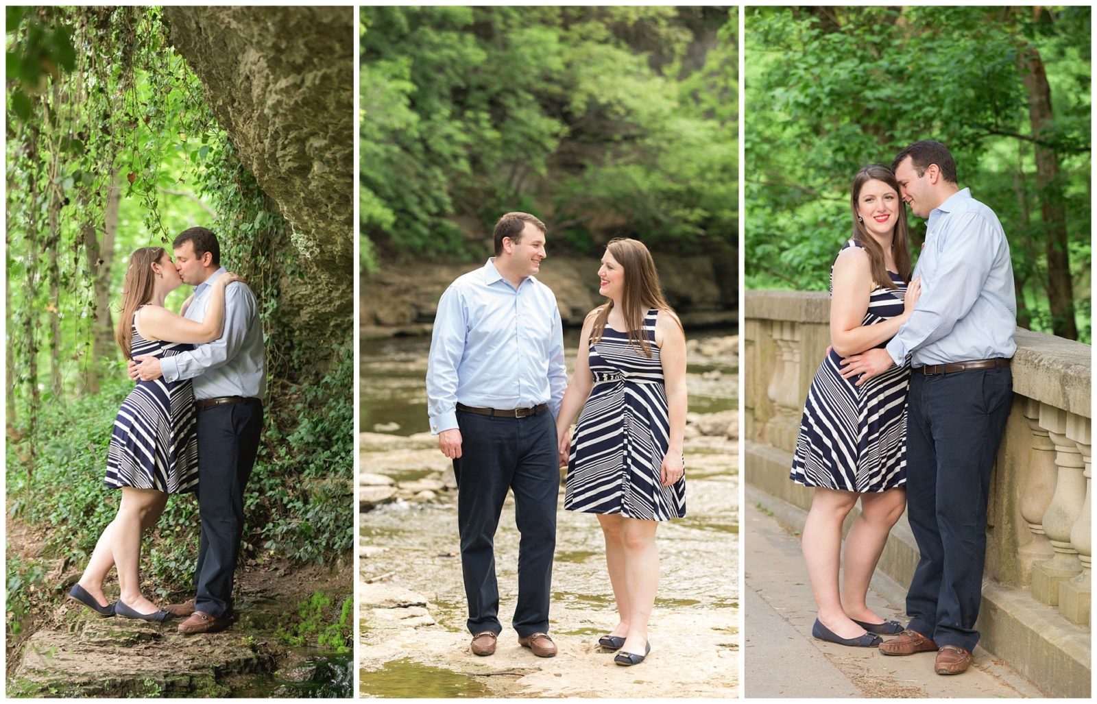 Engagement photos at Cherokee Park and Big Rock Park in Louisville, KY