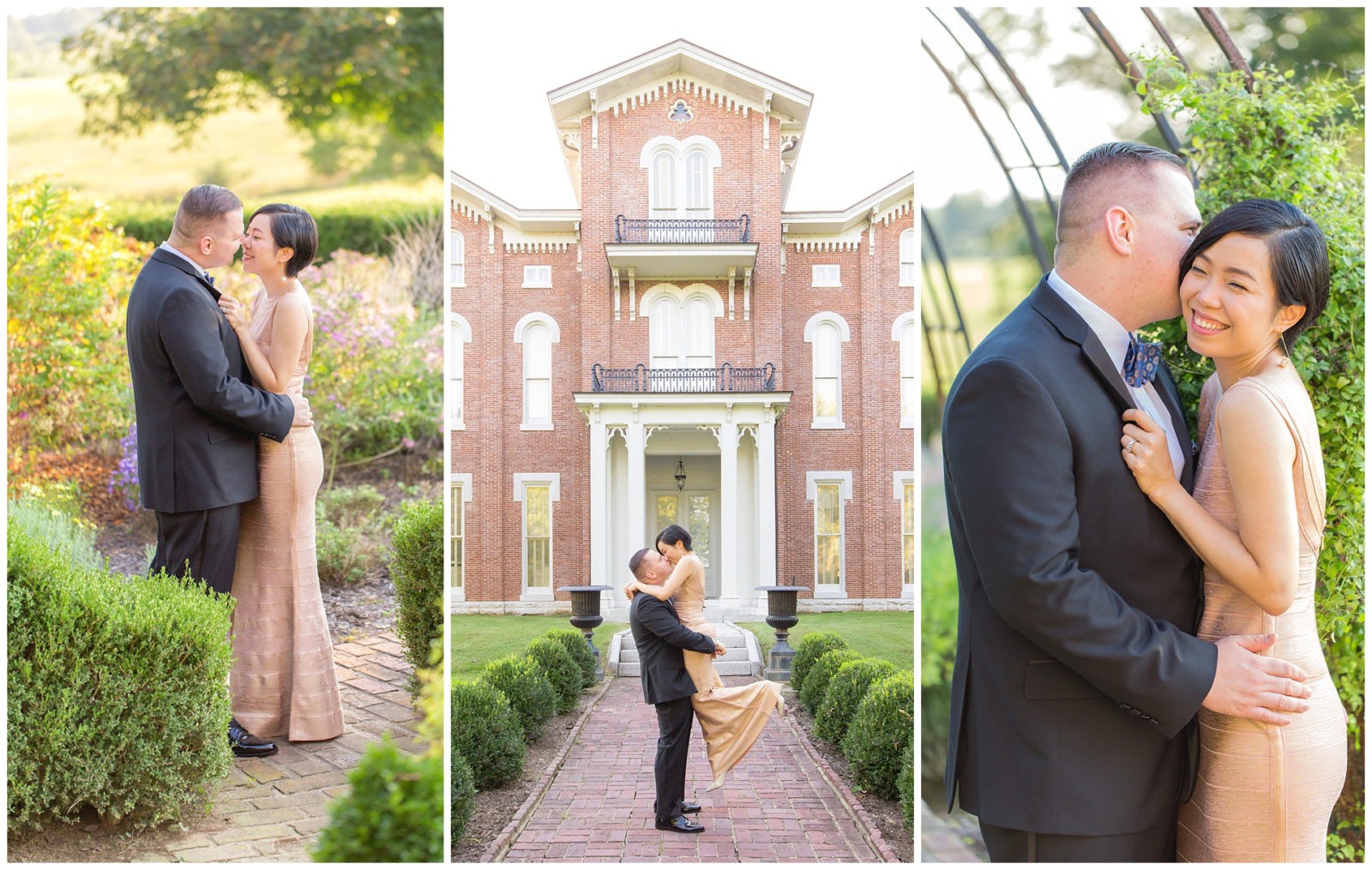 Fall sunset engagement session at White Hall State Historic Site in Richmond, Kentucky.