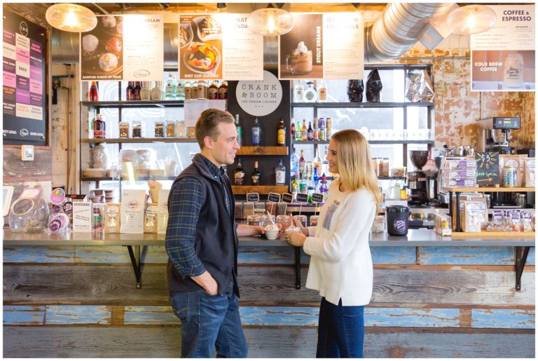Surprise Engagement Proposal at Crank and Boom Ice Cream in Lexington, KY