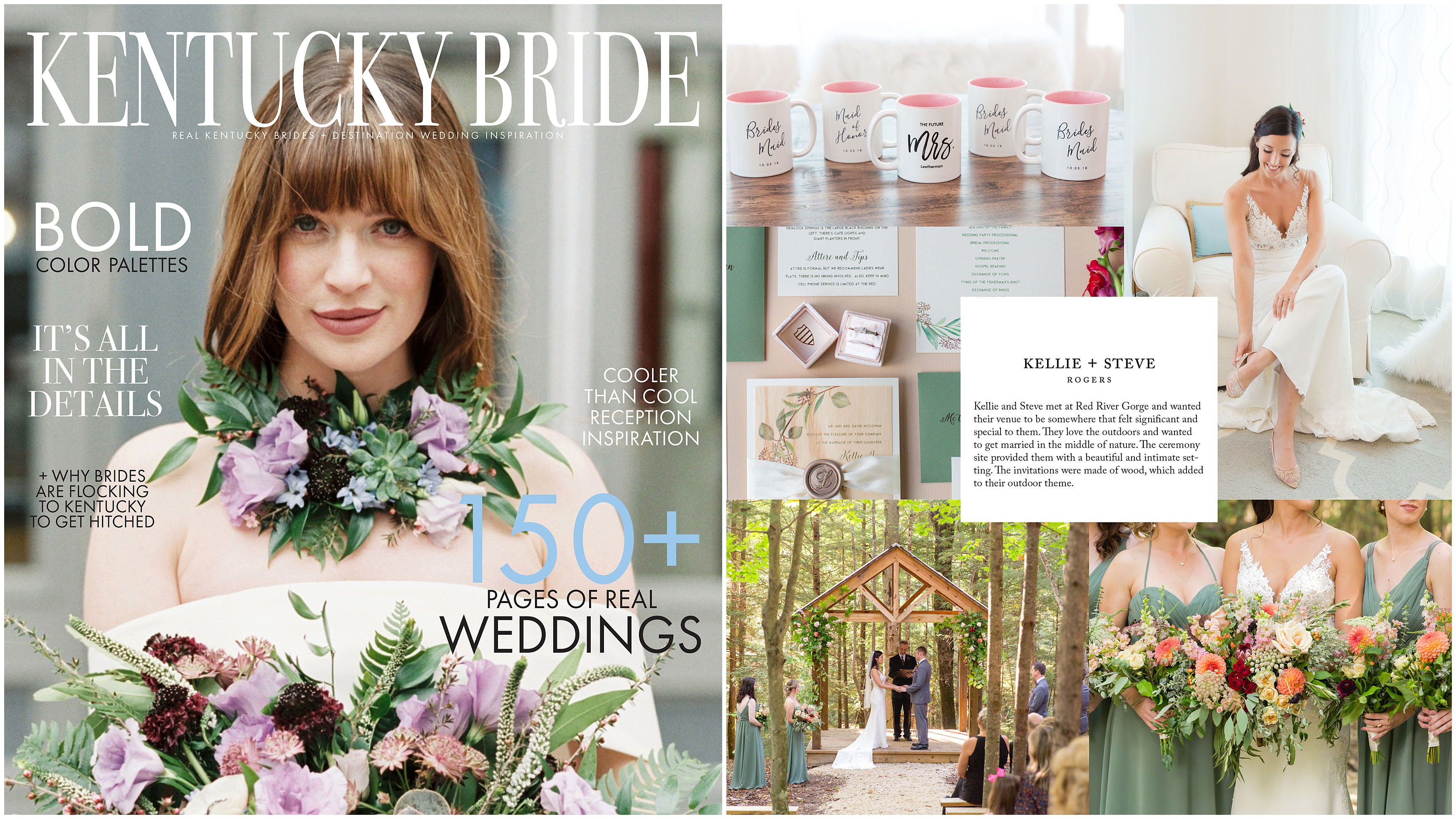 Kellie and Steve's wedding at Events at Hemlock Springs in the Red River Gorge featured in Kentucky Bride Magazine