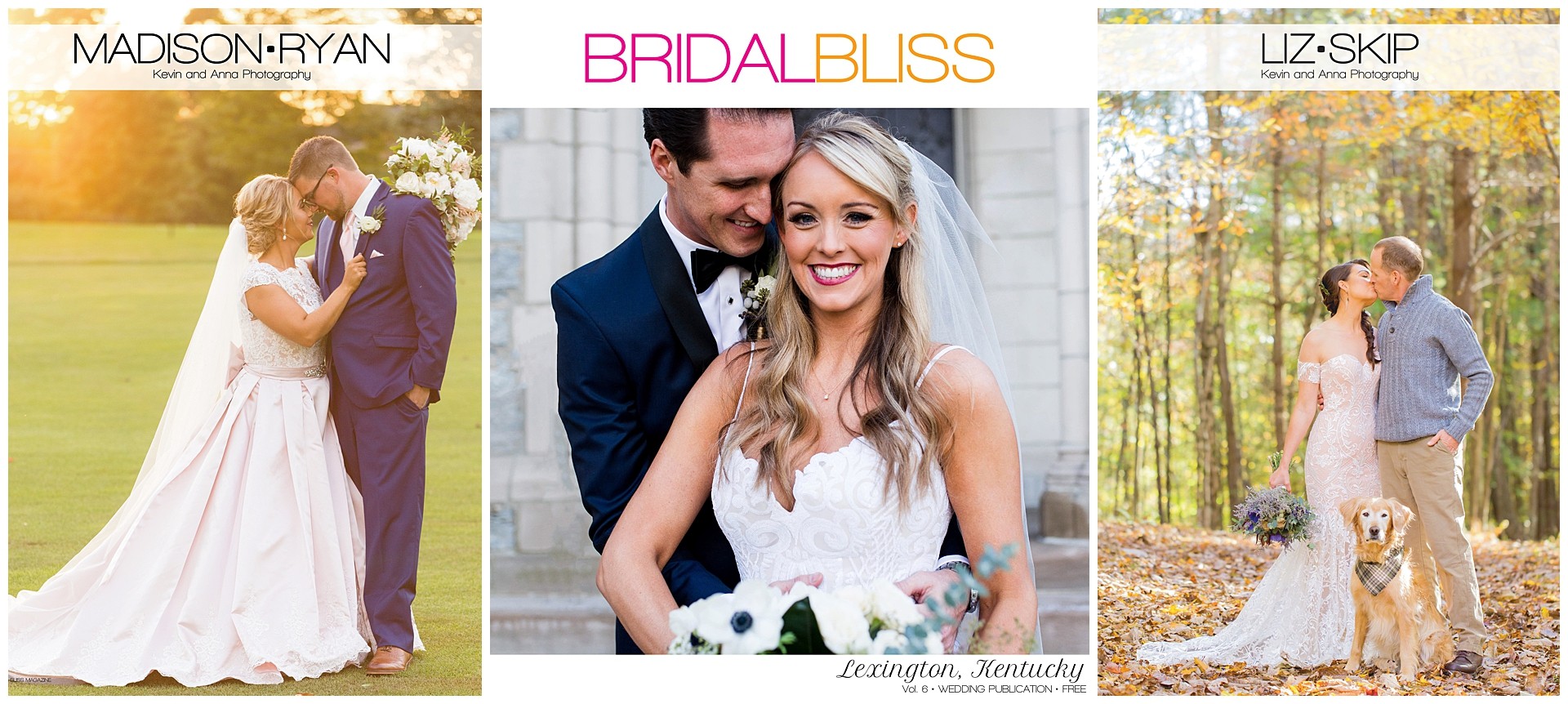 Kentucky Wedding Photographer in Lexington in Bridal Bliss Magazine