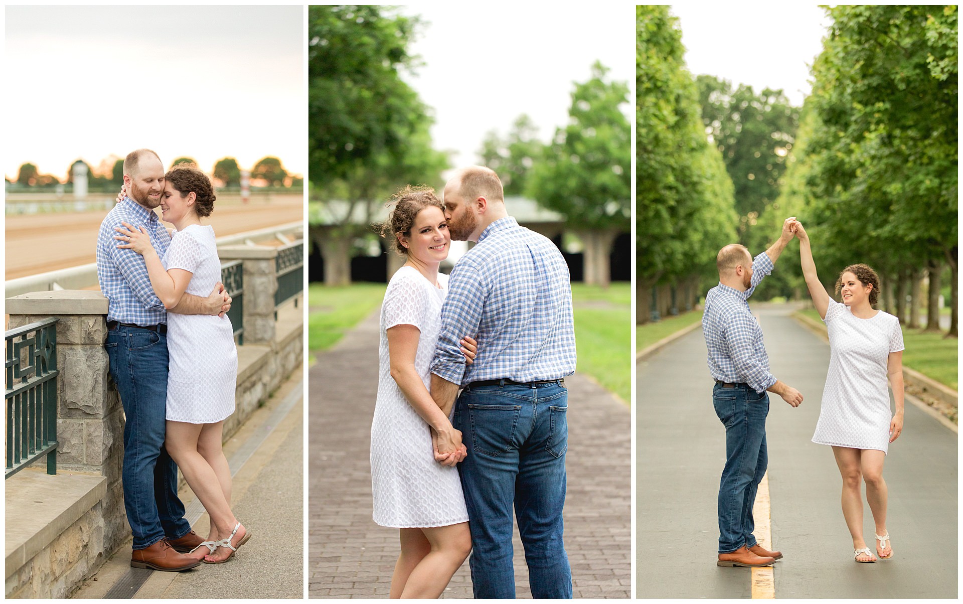Summer engagement session at Keeneland Racecourse in Lexington, KY
