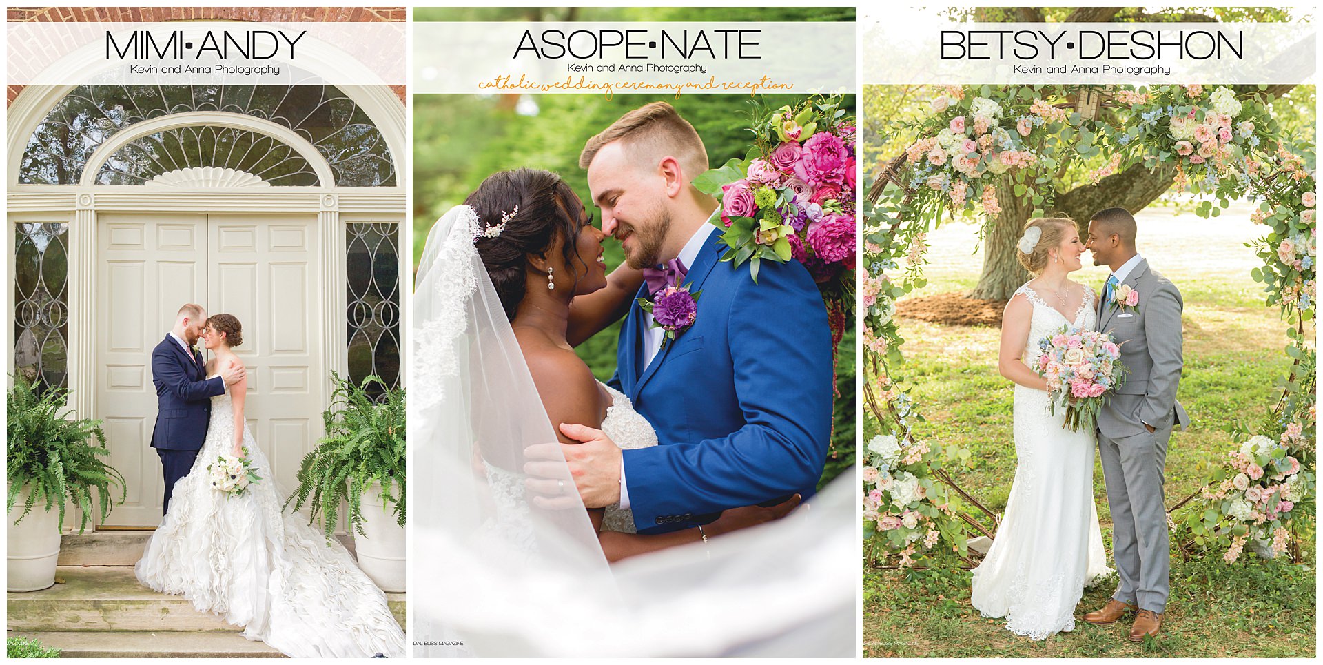 Lexington Kentucky Wedding Photographers Kevin and Anna Photography featured in Bridal Bliss Magazine