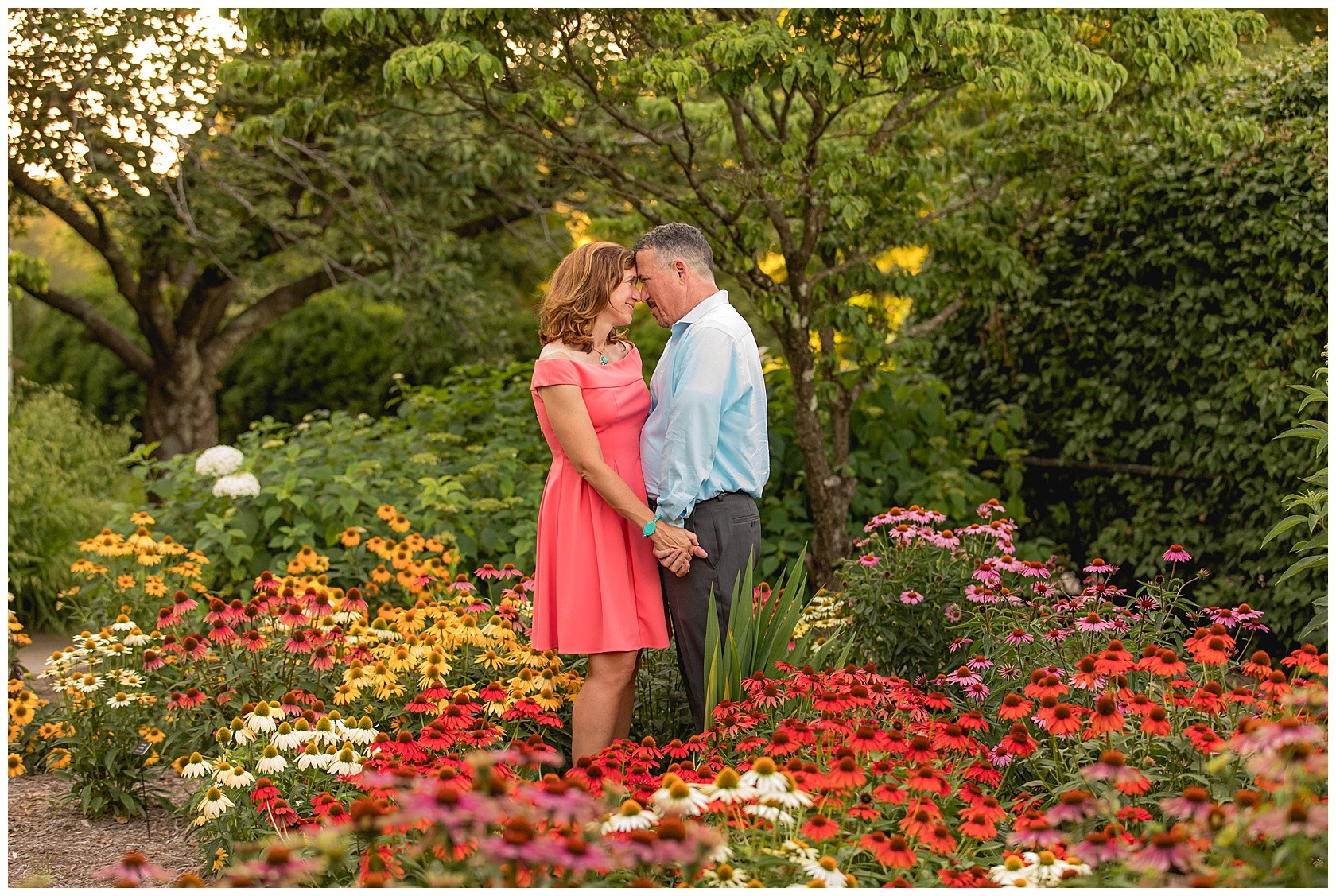 Summer wildflower engagement session at the UK Arboretum in Lexington, Kentucky