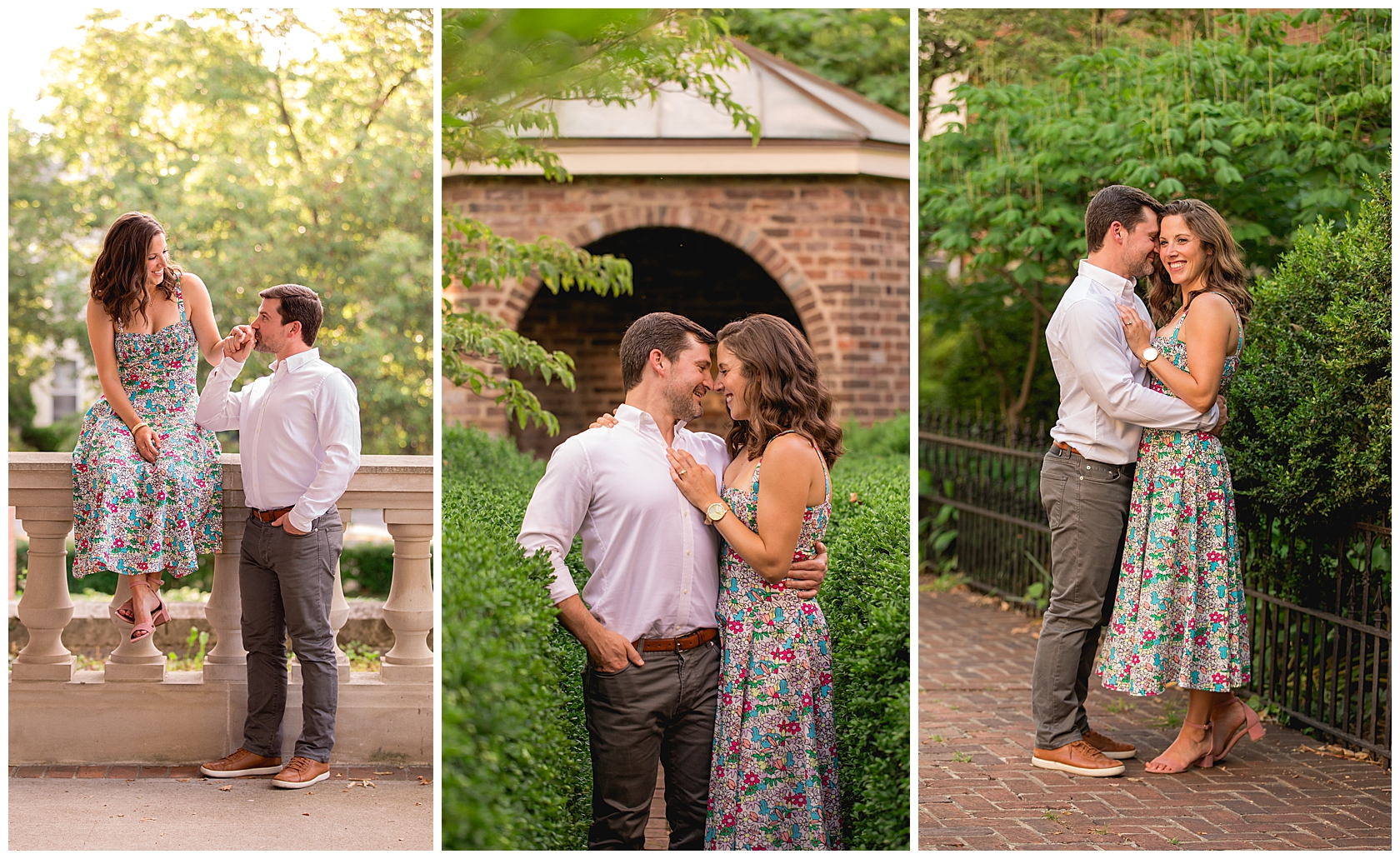 Lexington Kentucky Wedding Photographer at a Summer Engagement Session at Gratz Park by Kevin and Anna Photography